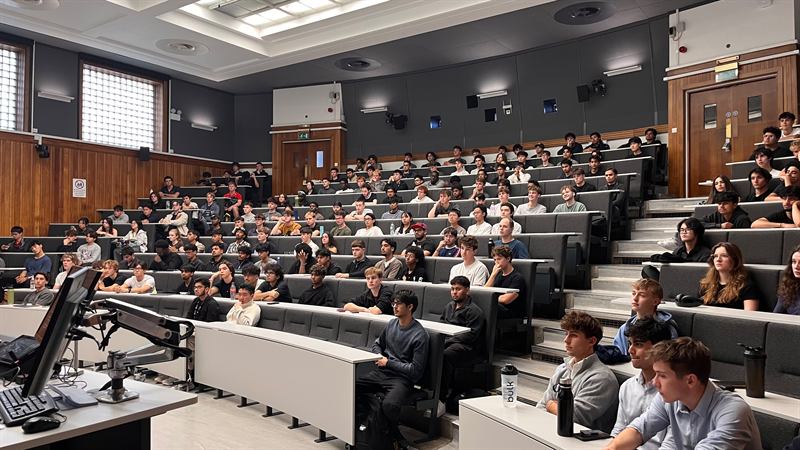 A full lecture theatre at the 2026 Welcome Event